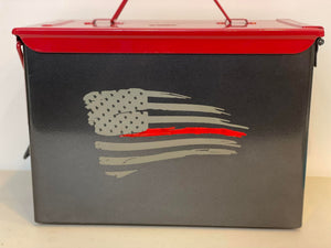 Open image in slideshow, Distressed Red Line Flag Bull-It Box
